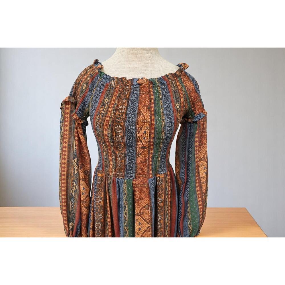 Flying Tomato Boho Cottagecore Long Sleeve Midi Dress – Smocked Waist – Size M - Picture 5 of 8